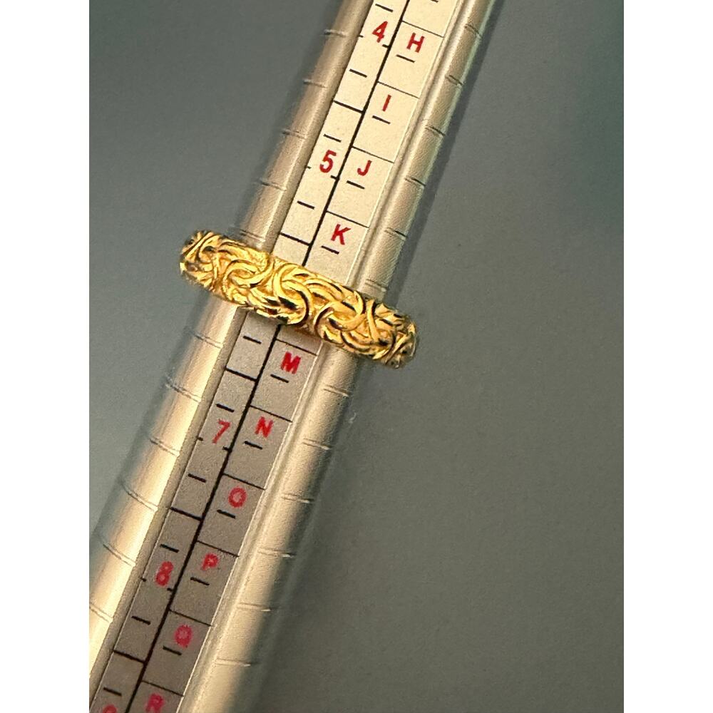 UltraFine 950 Silver gold plated 5mm Byzantine Ring size 6 - Picture 8 of 8